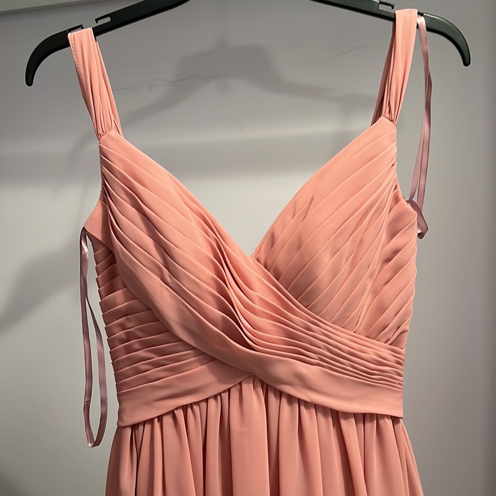 Allure Bridals Dusty Rose Chiffon Bridesmaid Dress - Picture 3 of 5